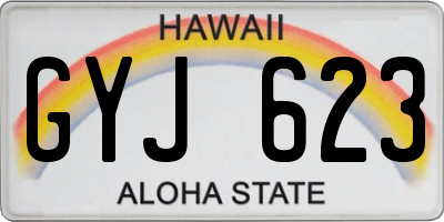 HI license plate GYJ623