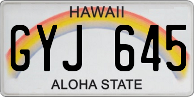 HI license plate GYJ645