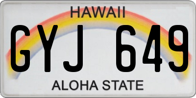 HI license plate GYJ649