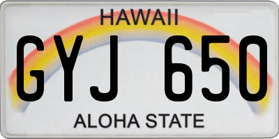 HI license plate GYJ650