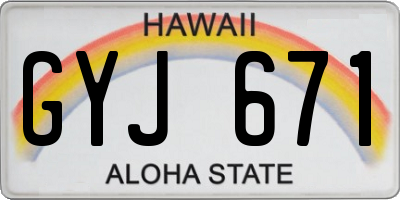 HI license plate GYJ671