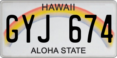 HI license plate GYJ674