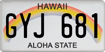 HI license plate GYJ681