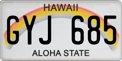HI license plate GYJ685