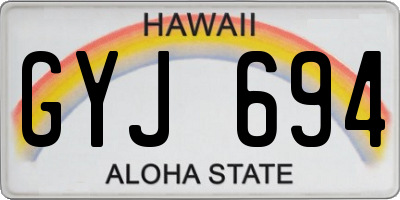 HI license plate GYJ694