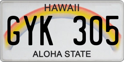 HI license plate GYK305