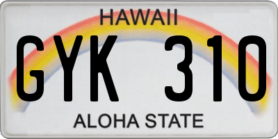 HI license plate GYK310