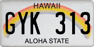 HI license plate GYK313
