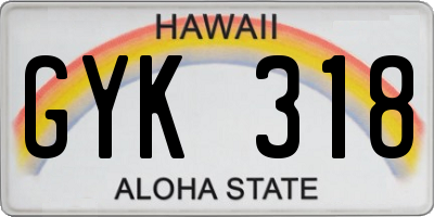 HI license plate GYK318