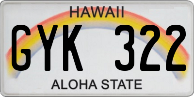 HI license plate GYK322