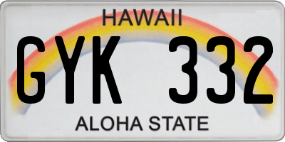 HI license plate GYK332