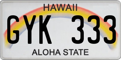 HI license plate GYK333