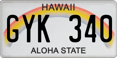HI license plate GYK340