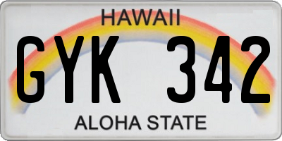 HI license plate GYK342