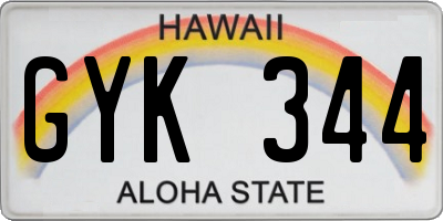 HI license plate GYK344