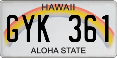 HI license plate GYK361