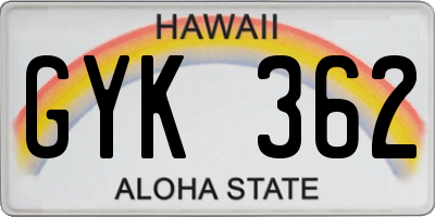 HI license plate GYK362