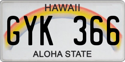 HI license plate GYK366