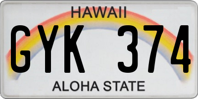 HI license plate GYK374