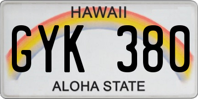 HI license plate GYK380