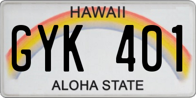 HI license plate GYK401