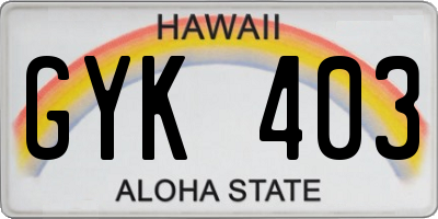 HI license plate GYK403