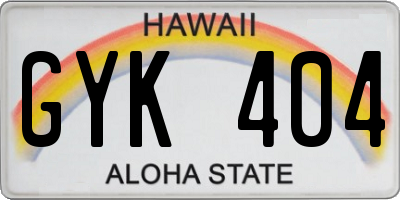 HI license plate GYK404