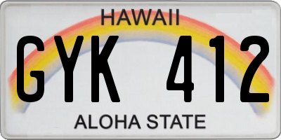 HI license plate GYK412