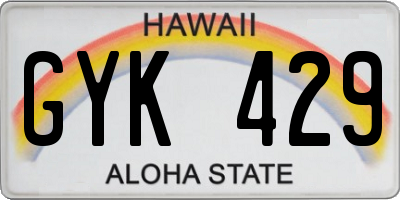 HI license plate GYK429