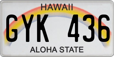 HI license plate GYK436