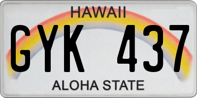 HI license plate GYK437