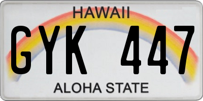 HI license plate GYK447