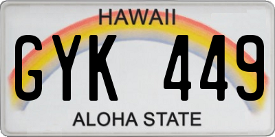 HI license plate GYK449