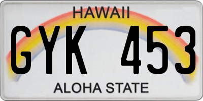 HI license plate GYK453