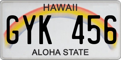 HI license plate GYK456