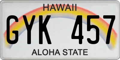 HI license plate GYK457