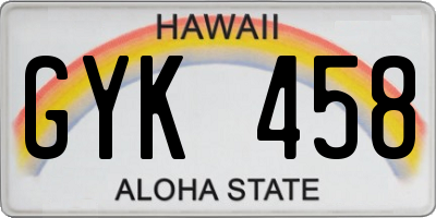 HI license plate GYK458