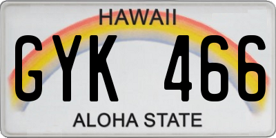 HI license plate GYK466