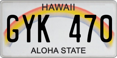 HI license plate GYK470