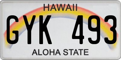 HI license plate GYK493