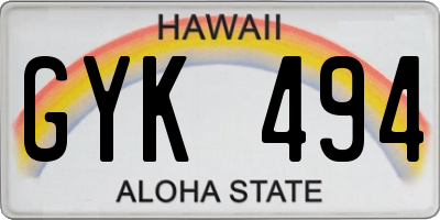 HI license plate GYK494