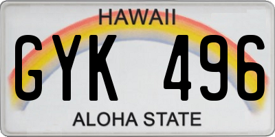 HI license plate GYK496