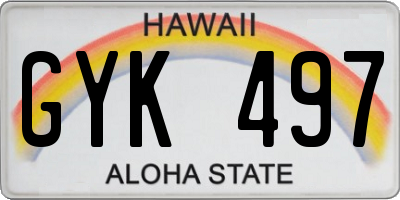 HI license plate GYK497
