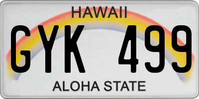 HI license plate GYK499