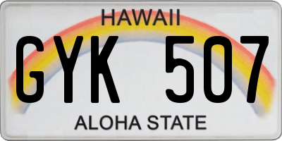 HI license plate GYK507