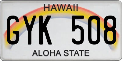 HI license plate GYK508