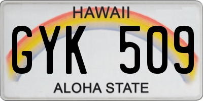 HI license plate GYK509