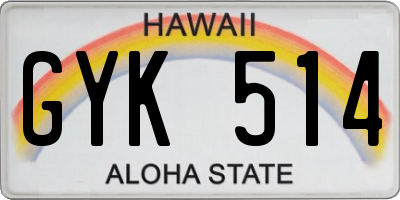 HI license plate GYK514