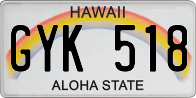 HI license plate GYK518