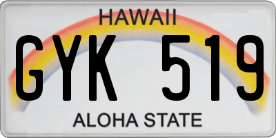 HI license plate GYK519
